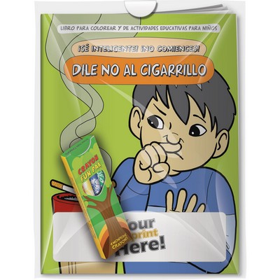 Combo Pack - "Be Smart, Don't Start! Say NO to Smoking (Spanish)" Coloring Book & 4-Pack of Crayon
